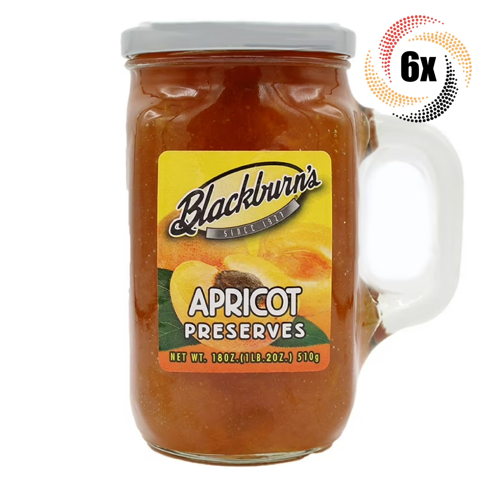 6x Кружек С абрикосовым вареньем Blackburns Обезжиренные кружки 18 унций Легко намазываются 7890₽