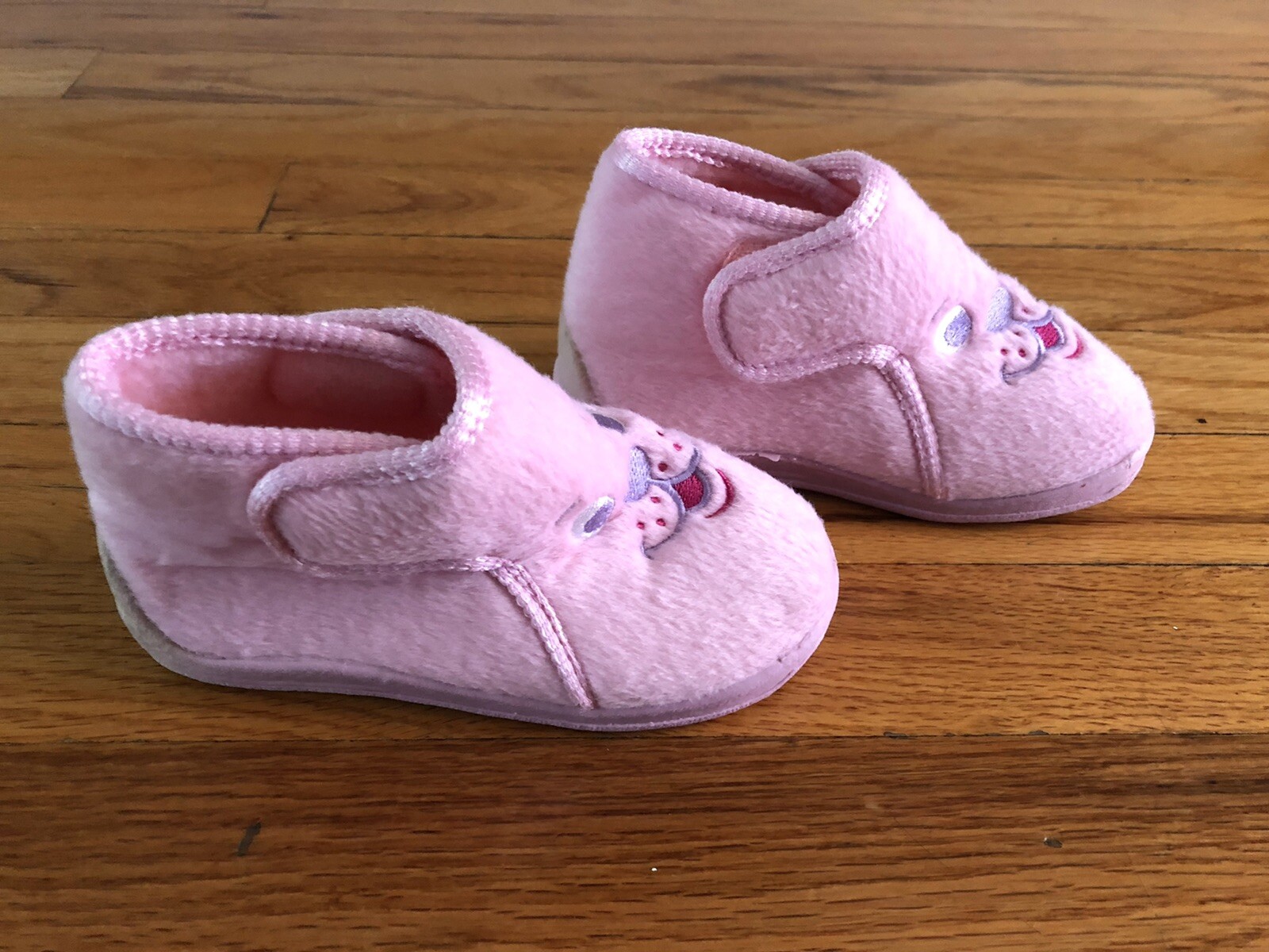 SAOLA PANTOFOLE ROSA vintage bambina animale cane coniglietto suola gomma tg 10