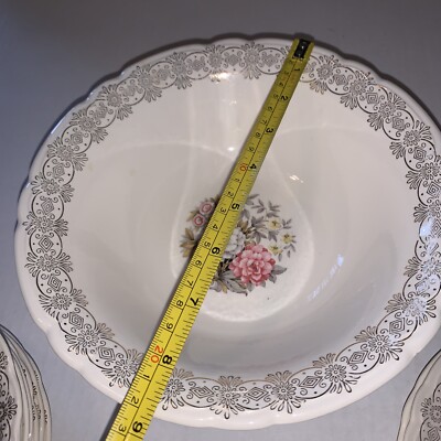 French Saxon China FSX40 22k gold rim Union Made Pink White
