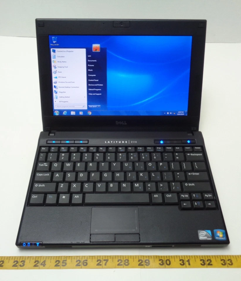 Ноутбук Dell Latitude 2110 10,1 дюйма Intel Atom N470 1,83 ГГц 2 ГБ RAM Window 7 Pro - Изображение 2 из 4
