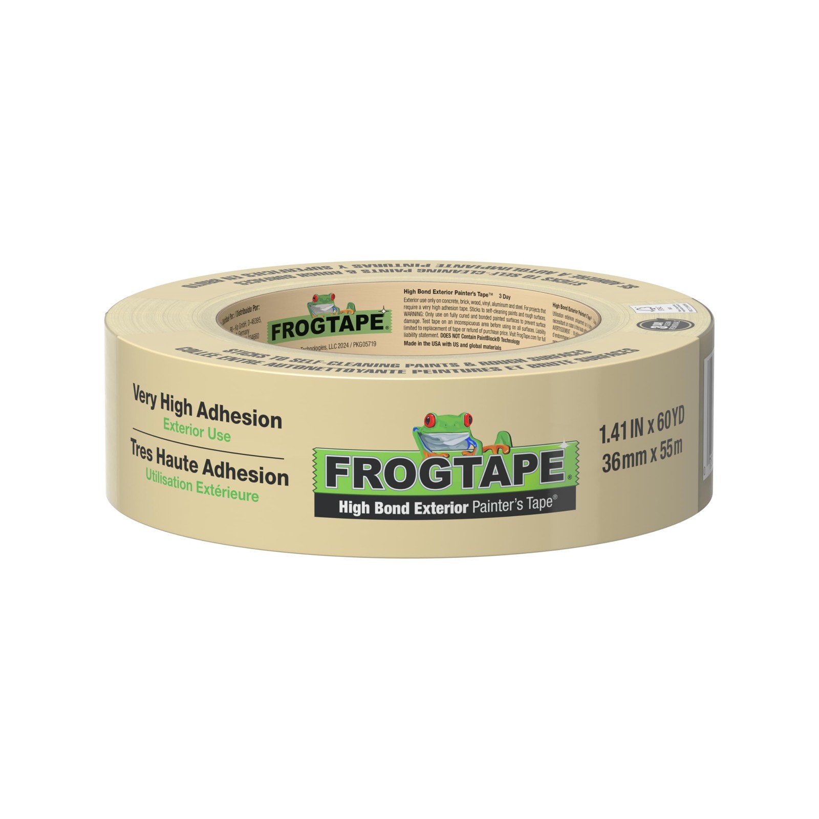 Frog Tape High Bond Exterior Painters Masking Tape 36mm x 55m High Adhesion for