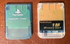 2x Sony Radioshack Playstation Memory Card Lot - FREE SHIP