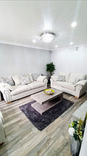 SCS Beige Woven Fabric Sofa Cushioned Armrests 185x95x100cm Living Room