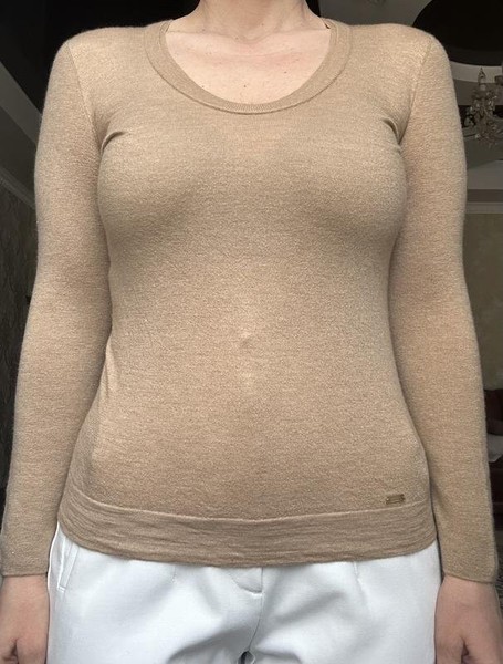 Women Akris Sweater Beige Wool 36