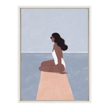 Kate and Laurel Sylvie Waiting For Framed Canvas Wall Art by Maja Tomljanovic,