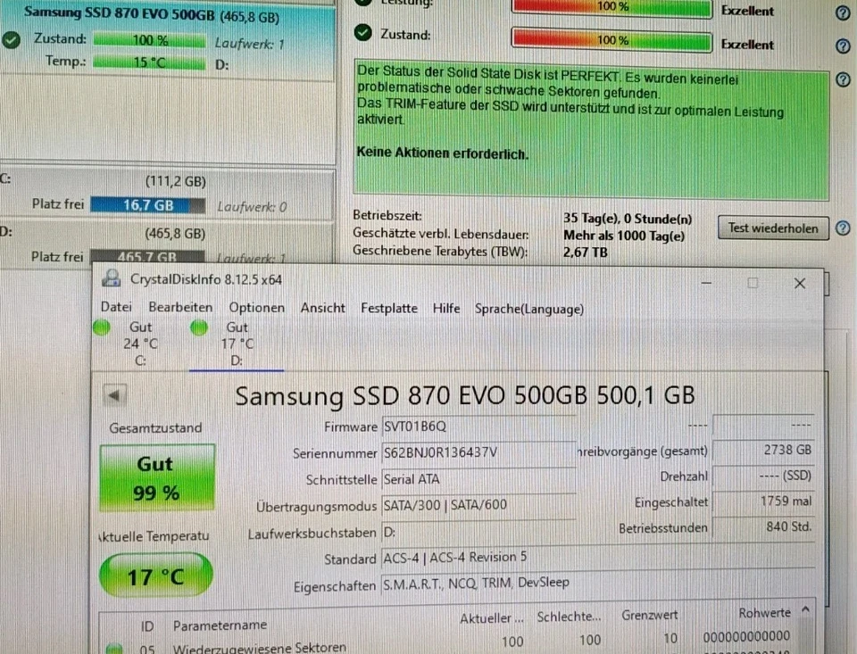 Samsung 870EVO 500GB SSD mit Windows 11 Pro! - Festplatte 2,5" Zoll | Laptop Fit - Bild 4 von 4