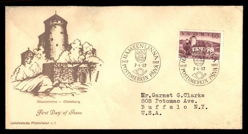 Mayfairstamps Finland FDC 1957 Olavinlinna Olofsborg First Day Cover aaw_54477