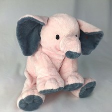 Ty Pluffies Gray Winks Elephant Plush Gray Ears 2002 Stuffed Animal Toy pink