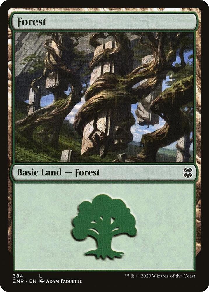 Forest L 384 Zendikar Rising Near Mint Foil