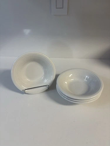 FIESTAWARE FIESTA SET OF 4 WHITE 6.5" STACKING BOWLS UNUSUAL & HARDER TO FIND