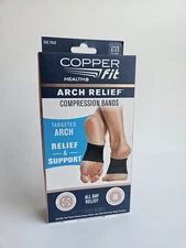 Copper Fit Copper Infused Foot Arch Relief & Support Compression Bands One Size