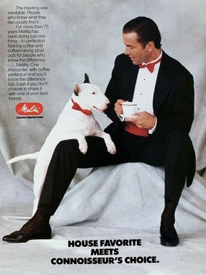1986 MELITTA Coffee House Favorite Meets Connoisseur's Choice Vintage PRINT AD