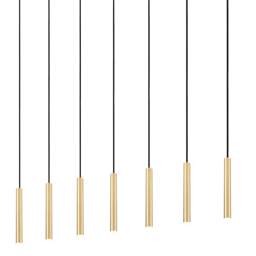 Z-Lite 919MP12-7L-LED Forest 54"W Linear Chandelier - Gold - Picture 1 of 12