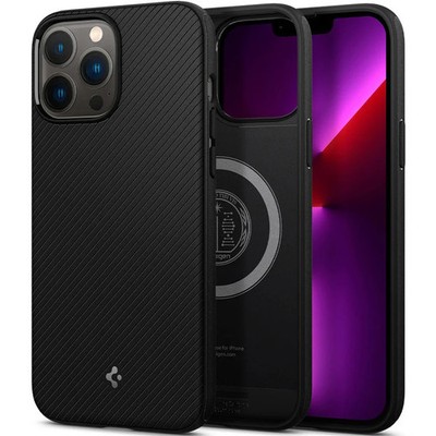 Handyhülle für iPhone 13 Pro Max Spigen Case Cover Futeral Tasche Etui Schwarz