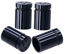 4PCS Bullet Shell Tire Valve Stem Caps, Leak-Proof Air 4 pcs Bullet - Black