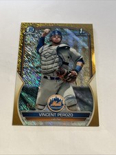 2023 Bowman Chrome Vincent Perozo /50 Gold Shimmer Refractor 1st Bowman Mets