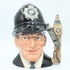 Royal Doulton Policeman London Bobby Large Character Toby Jug D6744 6.5" 1985