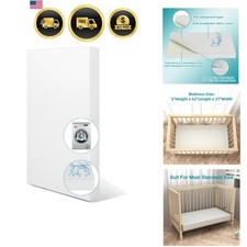 Toddler Mattress Water Resistant Washable Cover CertiPUR Foam 52x27.5x5