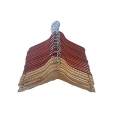 Walnut Hangers 24 Wooden Suit for Coats Jackets Shirts Skirts Nonslip Bar