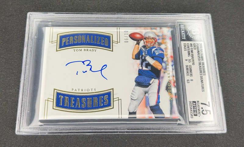 2018 Tom Brady National Treasures Personalized Gold Auto 6/10 BGS 7.5 10 NT SP