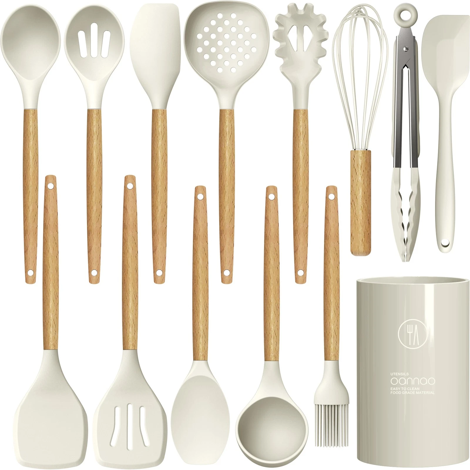 Silicone Cooking Utensils Set - 446°F Silicone Kitchen Utensils for Cooking,K...
