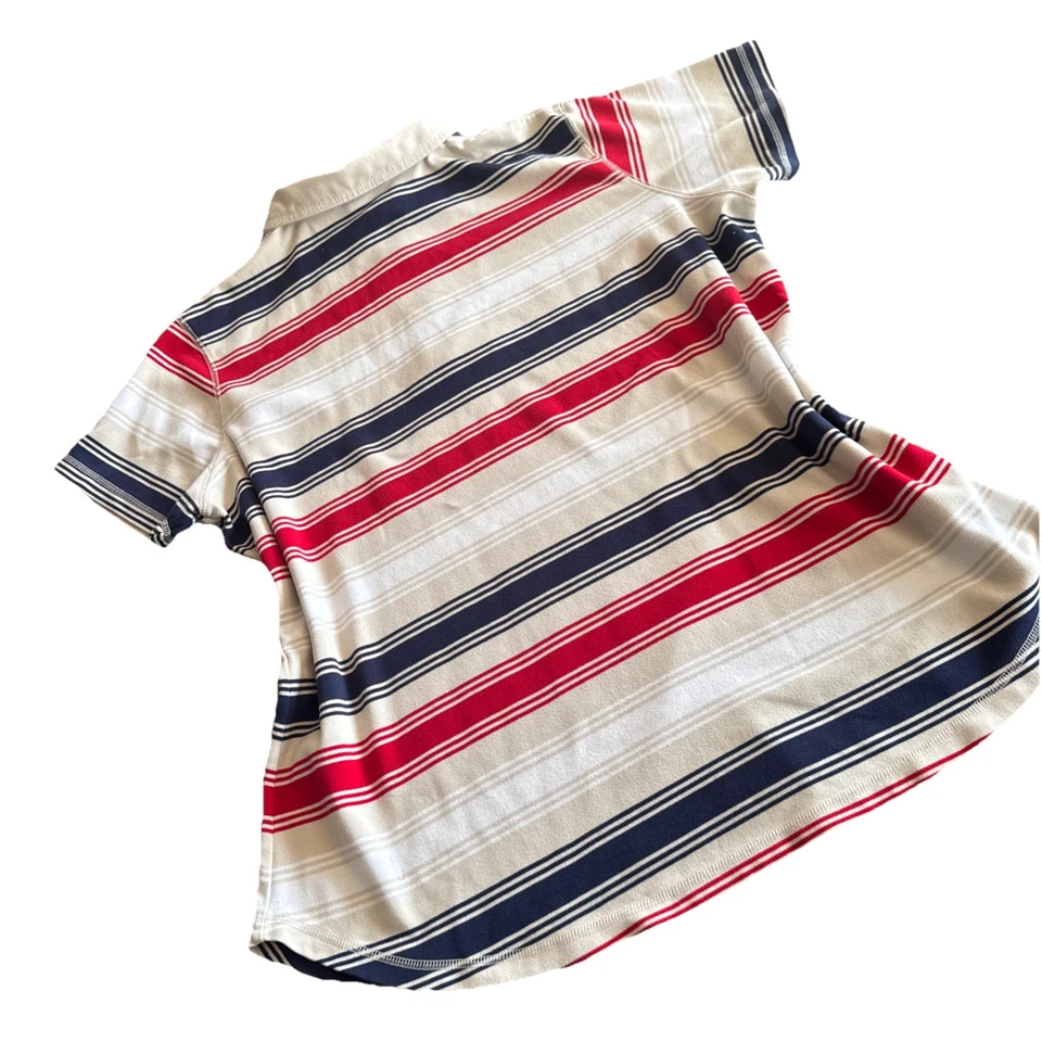 Женская желтовато-коричневая красная сине-белая рубашка поло для гольфа Venezia Jeans Clothing Co. размер 18/20 - Изображение 4 из 4