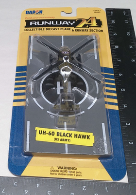 #ad UH 60 Black Hawk US Daron Runway 24 RW1060 DieCast Metal Helicoptr NEW Old Stock $9.95