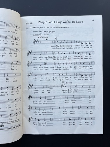 OKLAHOMA! Principal Chorus Complete Vocal Book Score Rodgers & Hammerstein TWO - Picture 5 of 7