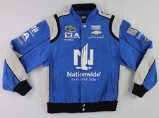 NASCAR Sprint Cup JH Design Kids Boy’s sz L 9 10 Blue Jacket Dale Earnhardt Jr
