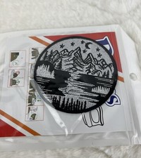 Embroidered Iron-on Applique Animals Forest Mountain Night Sky Patch.