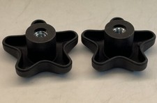 2 Clamping Knobs 2-1/4  Plastic Five Pointed Head Female 5/16-18 23D18 