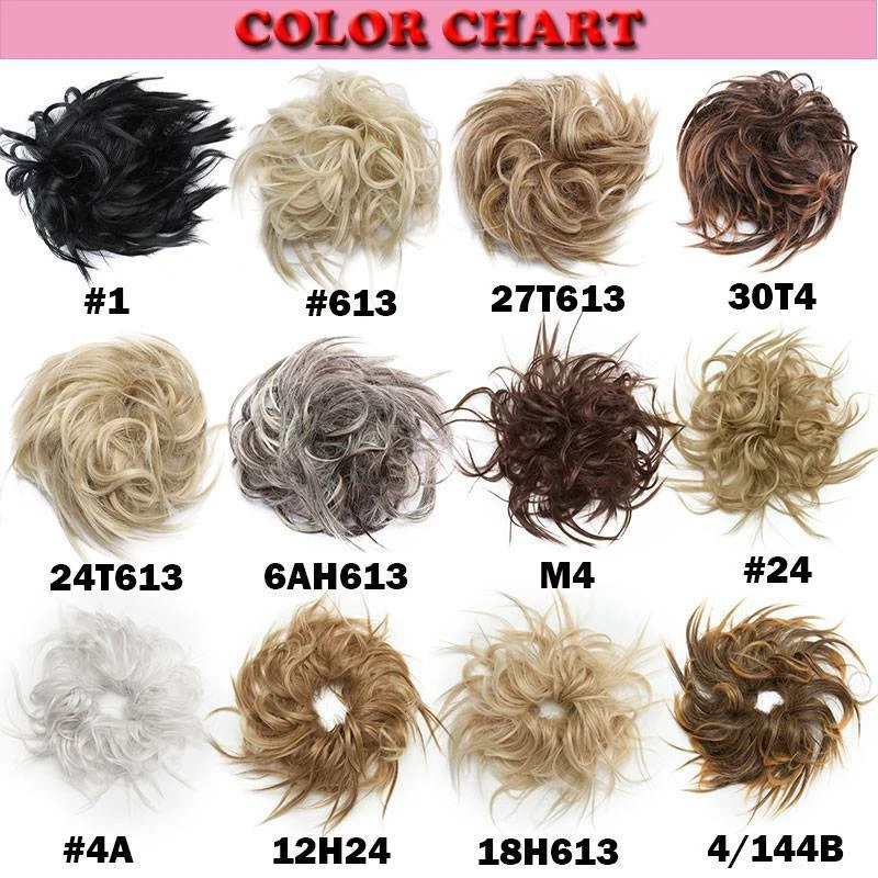 Large Messy Bun Scrunchie Hair Extensions Ponytail Blonde Hair piece As Human US - Image 3 of 4