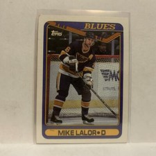 #341 Mike Lalor St Louis Blues 1990-91 Topps Hockey Card JZ
