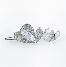 USA Hair Clip use Swarovski Crystal Hairpin Barrette Wedding Silver Elegant A22