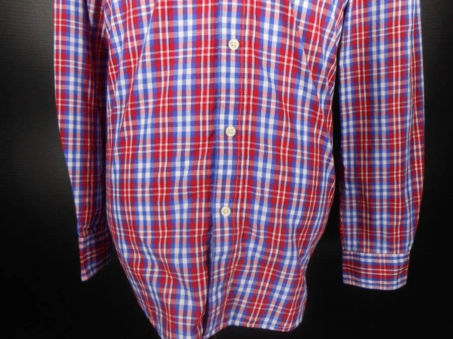 Hermosa Camisa Para Hombre Mediana Ralph Lauren Chaps Roja A Cuadros Manga Larga Botón Usada en Excelente Condición Foto 3 de 4