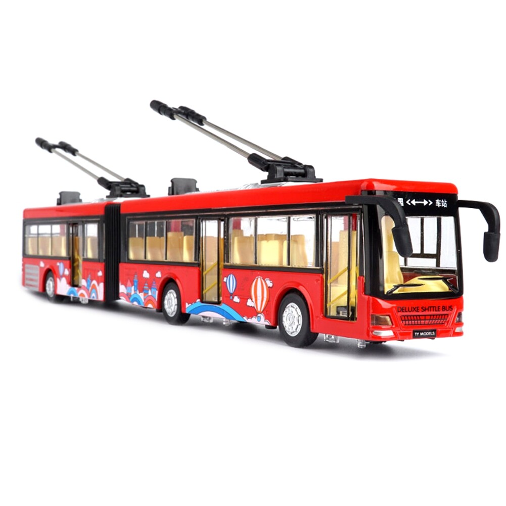 High Simulation 1:50 Alloy Pull Back Double Bus City Bus Model Vehicles3477