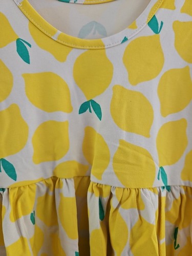 NWOT HANNA ANDERSSON LEMON STAND PRINT ELBOW SLEEVE SKATER DRESS 100 4 - Picture 4 of 7