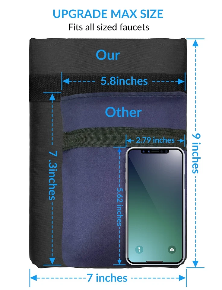 Paquete de 4 fundas para grifos de exterior para protección contra congelación de invierno 7,5" de ancho x 9,5" de alto Foto 4 de 4