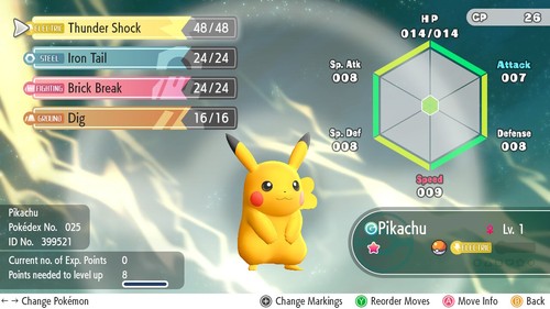 * NON SHINY * Choose Your Level 1 Pokemon 0AV 6IV Let's Go Pikachu Eevee LGPE - Picture 35 of 195