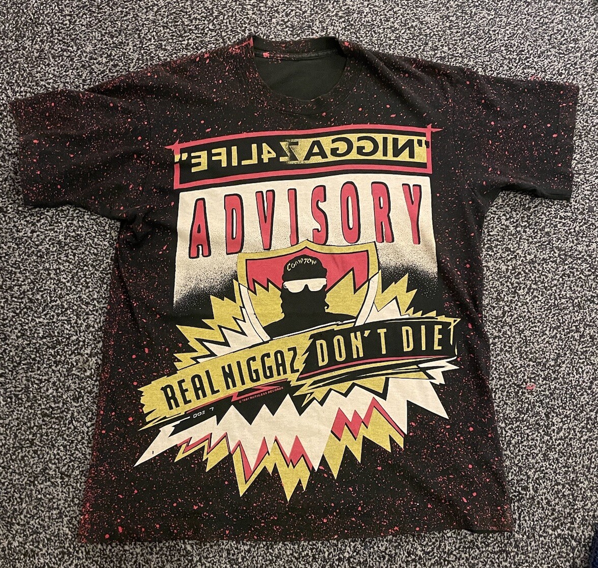 FILA T shirt vintage 1991 NWA stampa all over hip hop