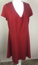 B. Darlin Women's Dress Red Size 20W Plus A-Line Tiered V Neck Tie Back