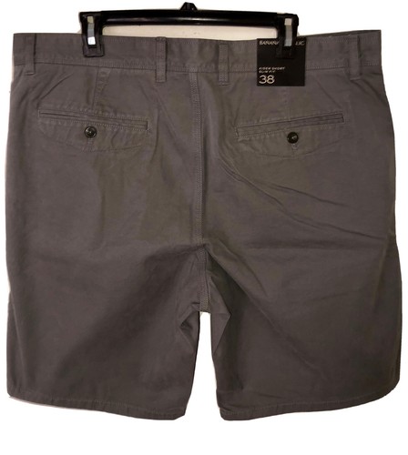 NWT Banana Republic Grey Aiden Size 38 Slim Mens Flat Front Shorts - Picture 2 of 4