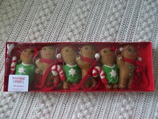PEPPERMINT SQUARE 6 foot GINGERBREAD Boy and Girl felt Christmas Garland NIB A