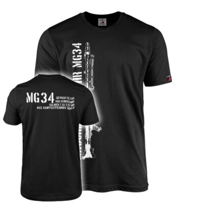 MG34 with Data Machine Gun MG34 Germany Specifications T Shirt #7525