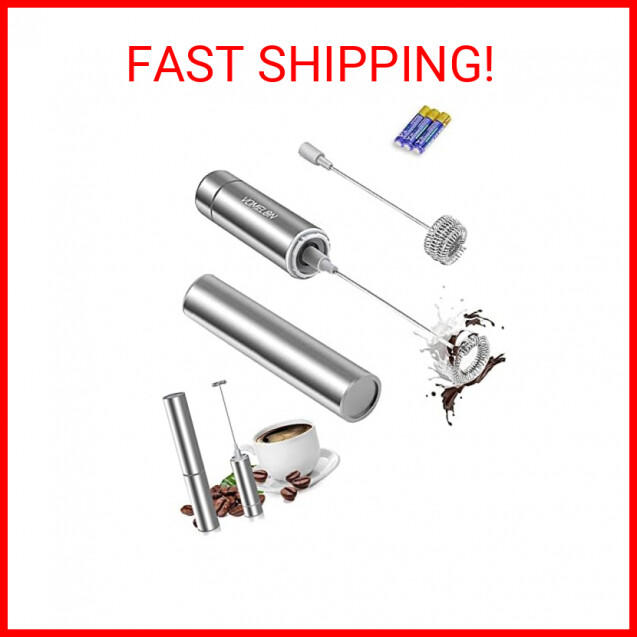 Milk Frother Handheld, Battery Operated Travel Coffee Frother Milk Foamer Drink