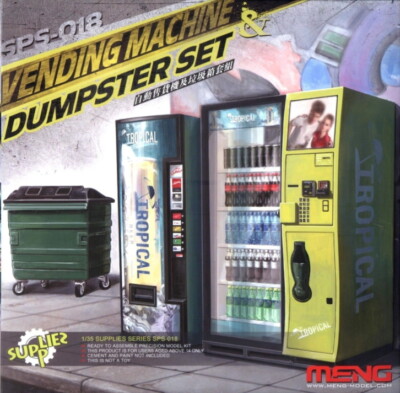 Meng Models 1/35 Vending Machine and Dustbin Set