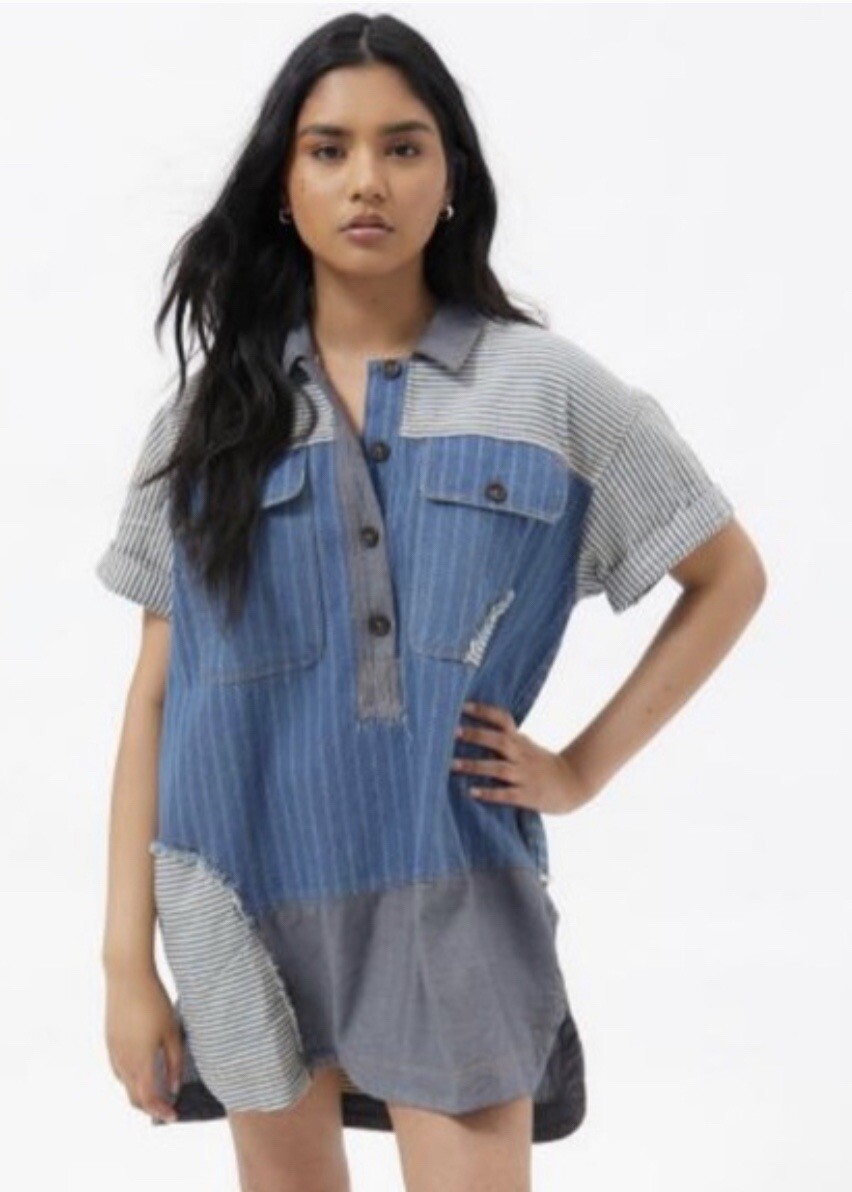 margiela denim dress MM6 MAISON Kids Sleeveless Noir Élan Hand block This denim midi dress _crosslink-Maverick neck:15