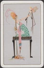 Playing Cards Single Card Old Vintage Art Deco * ROARING 20s LADY GIRL + FAIRY B