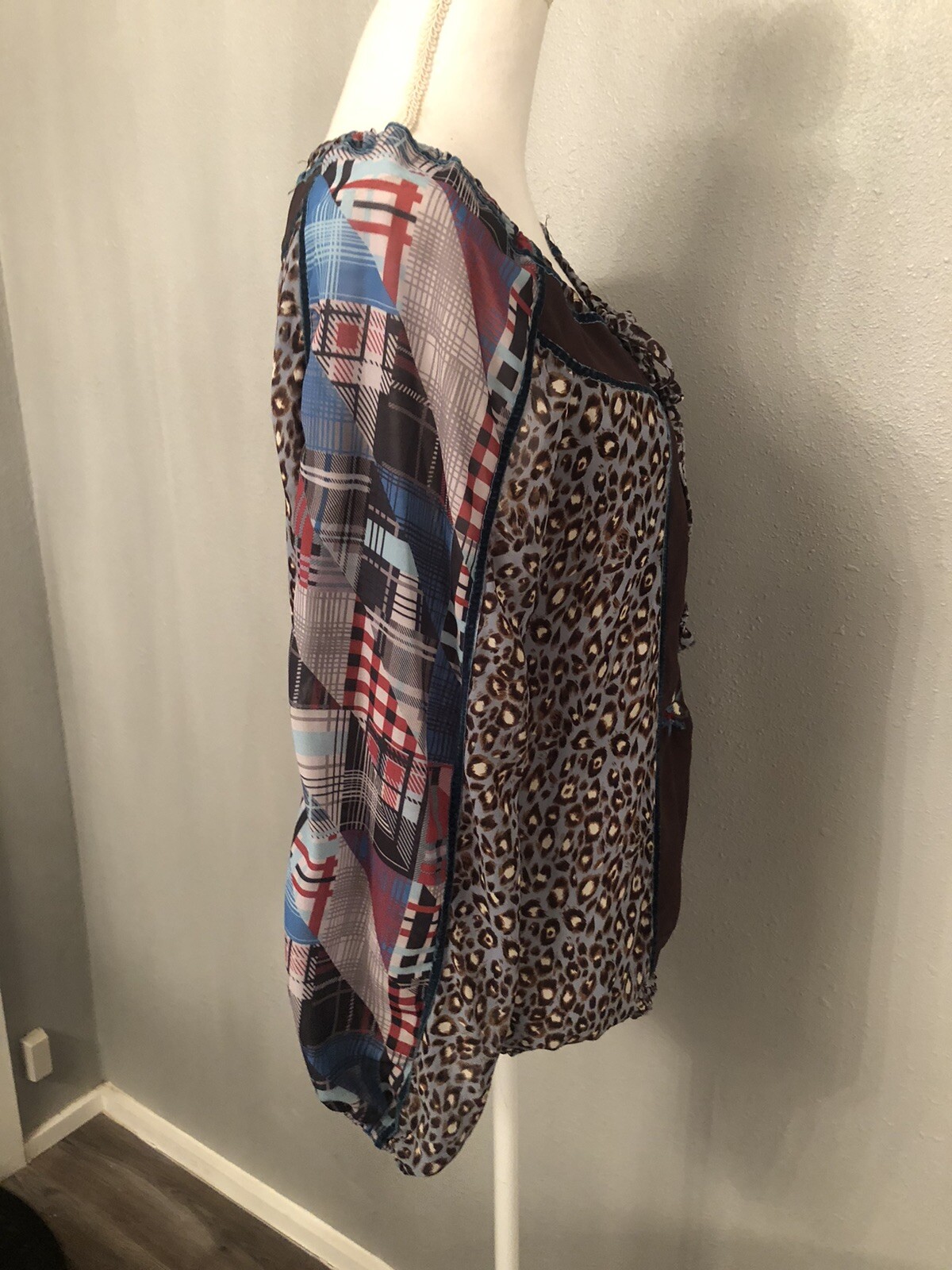 Double D Ranch Patchwork Embroidered Leopard Elas… - image 9