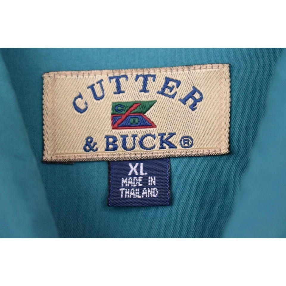 Men's Vintage Cutter & Buck Teal Long Sleeve  Dress Shirt 2 Ply Yarns XL - Image 3 of 4